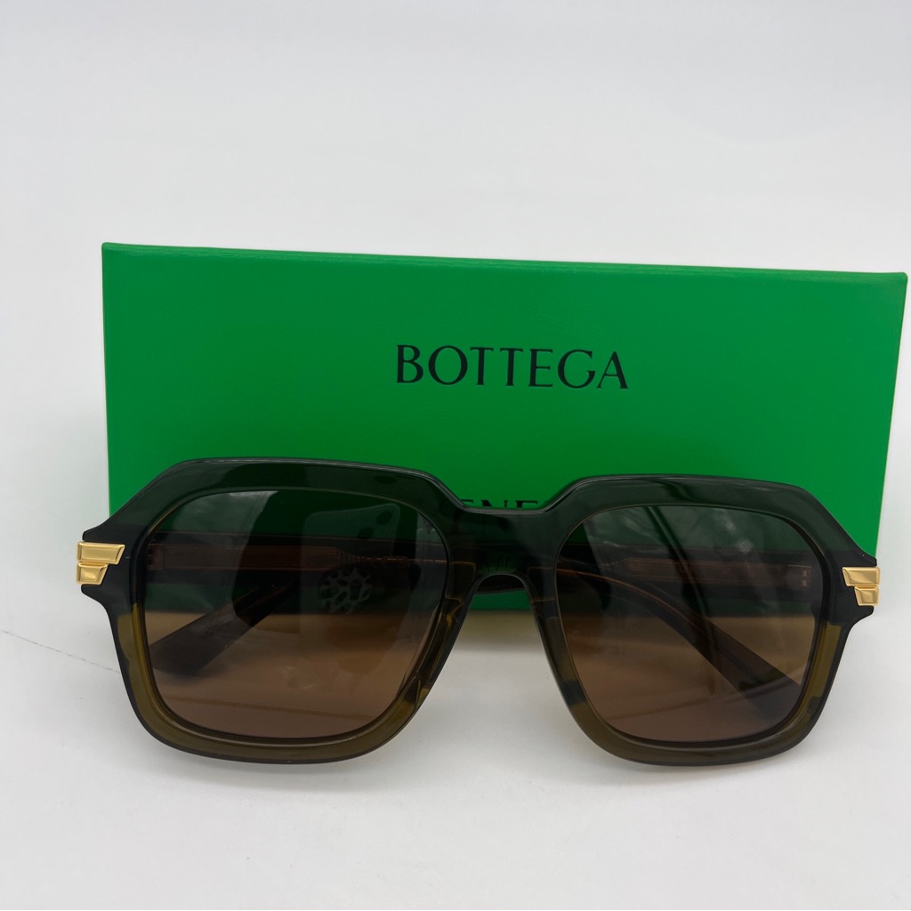New Bottega Veneta Bv1123s Unisex Sunglasses Brown Green Authentic